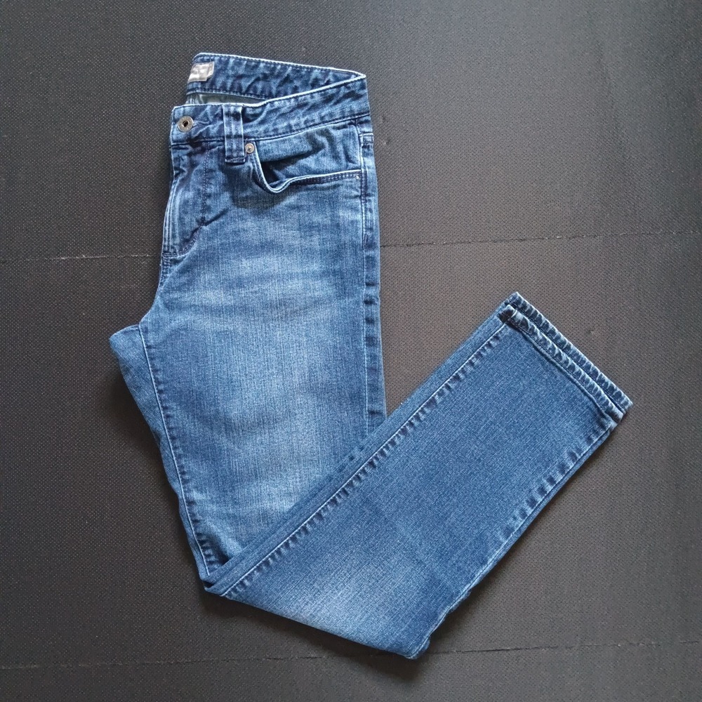 L.L.Bean Signature Jeans Men 30x29 Blue Cotton Denim Straight Slim Faded Stretch - Picture 3 of 11